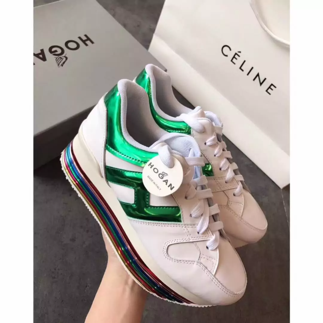 hogan platform femmes sneakers 2018 blanc vert